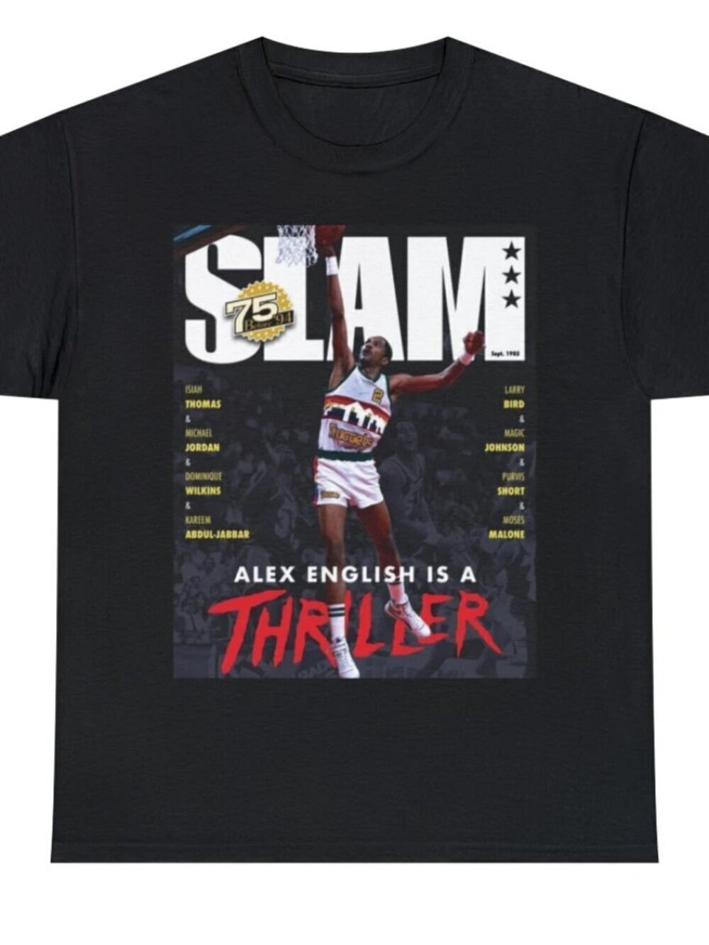 Alex English Denver Nuggets NBA Slam Cover T Shirt